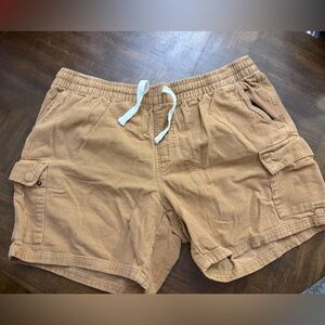 No Boundaries Men's Tan Corduroy Cargo Shorts
